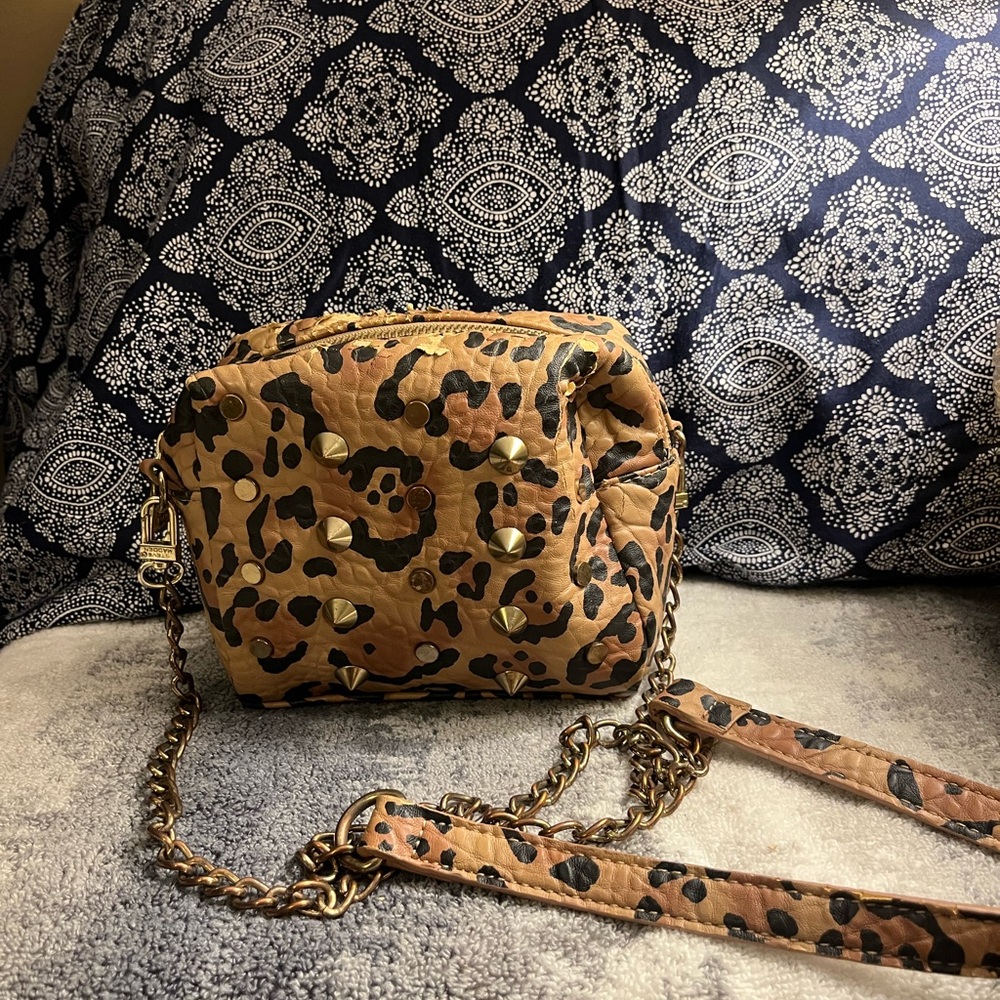 Steve Madden Brown and Black Crossbody Bag with Chain Strap